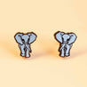 cute elephant wooden stud earrings