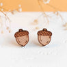 Acorn Earrings Wooden Stud Earrings - - Robin Valley Official Store