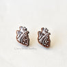 Anatomy Heart Cherry Wood Stud Earrings - PET15003 - Robin Valley Official Store