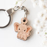 Baby Elephant Cherry Wood Keyring - KL20015 - Robin Valley Official Store