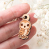Barn Owl Cherry Wood Keyring - KB22003 - Robin Valley Official Store