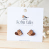 Beaver Cherry Wood Stud Earrings - EL10071 - Robin Valley Official Store