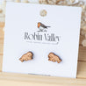 Beluga Cherry Wood Stud Earrings - ES13028 - Robin Valley Official Store