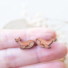 Blue Whale Cherry Wood Stud Earrings - ES13049 - Robin Valley Official Store