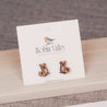 Border Collie Dog 1 Cherry Wood Stud Earrings - EL10061 - Robin Valley Official Store