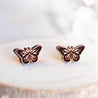 Butterfly Cherry Wood Stud Earrings - EO14011 - Robin Valley Official Store
