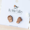 Cactus Cherry Wood Stud Earrings - EO14016 - Robin Valley Official Store