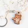 Cat (Sitting) Cherry Wood Keyring - KL20017 - Robin Valley Official Store