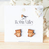 Cat (Sitting) Wood Earrings -EL10017 - Robin Valley Official Store
