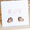 Chinchilla (sitting) Wood Earrings - EL10156 - Robin Valley Official Store