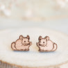 Chinchilla (sitting) Wood Earrings - EL10156 - Robin Valley Official Store
