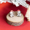 Christmas Arctic Fox in Red Santa Hat Wood Earrings - PEL10236 - Robin Valley Official Store