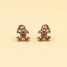 Christmas Dancing Skeleton Cherry Wood Stud Earrings - PET15206 - Robin Valley Official Store
