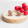 Christmas Dancing Skeleton Cherry Wood Stud Earrings - PET15206 - Robin Valley Official Store
