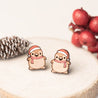 Christmas Penguin in Red Santa Hat Wood Earrings - PEB12019 - Robin Valley Official Store