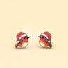 Christmas Robin Bird in Red Santa Hat Wood Earrings - PEB12049 - Robin Valley Official Store