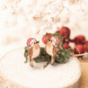 Christmas Robin in Red Hat Wood Earrings - EB12020 - Robin Valley Official Store