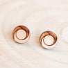 Circle Geometric Cherry Wood Earrings - ET15134 - Robin Valley Official Store