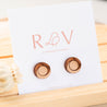 Circle Geometric Cherry Wood Earrings - ET15134 - Robin Valley Official Store