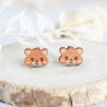 Cute Hamster Cherry Wood Earrings - EL10192 - Robin Valley Official Store
