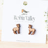 Dik-Dik Cherry Wood Stud Earrings - EL10111 - Robin Valley Official Store