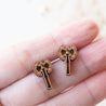 Double War Axe Cherry Wood Stud Earrings - ET15069 - Robin Valley Official Store