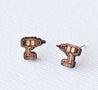 Electric Drill Cherry Wood Stud Earrings - ET15104 - Robin Valley Official Store