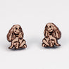 English Cocker Spaniel Dog Cherry Wood Stud Earrings - EL10047 - Robin Valley Official Store