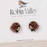 First Nation Tribe Chief Cherry Wood Stud Earrings - EO14052 - Robin Valley Official Store