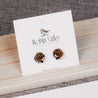 First Nation Tribe Chief Cherry Wood Stud Earrings - EO14052 - Robin Valley Official Store