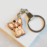 French Bulldog 2 Cherry Wood Keyring - KL20084 - Robin Valley Official Store