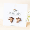 Giraffe Wooden Earrings - EL10026 - Robin Valley Official Store