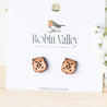 Hamster 2 Cherry Wood Stud Earrings - EL10028 - Robin Valley Official Store
