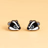 Hand-painted Badger Earrings Cherry Wood Earrings - PEL10202 - Robin Valley Official Store