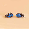 Hand-painted Blue Tang King Fish Stud Earrings Wooden Eco-jewellery - PES13064 - Robin Valley Official Store