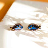 Hand-painted Blue Tang King Fish Stud Earrings Wooden Eco-jewellery - PES13064 - Robin Valley Official Store