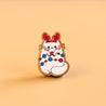 Hand-painted Cat with Christmas Lights Cherry Wood Pin Badge - PL40267 - Robin Valley Official Store