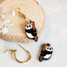 Hand-Painted Cherry Wood Panda Hoop Earrings - PEL10184 - Robin Valley Official Store