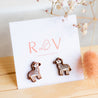 Hand-painted Doodle Zebra Cherry Wood Stud Earrings - PEL10195 - Robin Valley Official Store