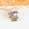 Hand-painted Fairy Frog Cherry Wood Pin Badge -PL10253 - Robin Valley Official Store