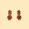 Hand-painted Giant Squid Earrings Cherry Wood Earrings - PES13058 - Robin Valley Official Store