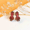 Hand-painted Giant Squid Earrings Cherry Wood Earrings - PES13058 - Robin Valley Official Store