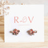 Hand-painted Goldfish Cherry Wood Stud Earrings - PES13054 - Robin Valley Official Store