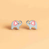 Hand-painted Heart Elephant Earrings Wooden Earrings - PEL10180 - Robin Valley Official Store