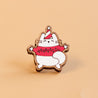 Hand-painted Hugging Cat with Santa Hat Christmas Cherry Wood Pin Badge - PL40266 - Robin Valley Official Store