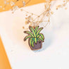 Hand-painted Indoor Plant Spider Plant Wooden Pin Badge - PO44085 - Robin Valley Official Store