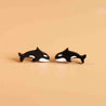 Hand-painted Killer Whale Orca Stud Earrings Wooden Jewellery -PES13010 - Robin Valley Official Store