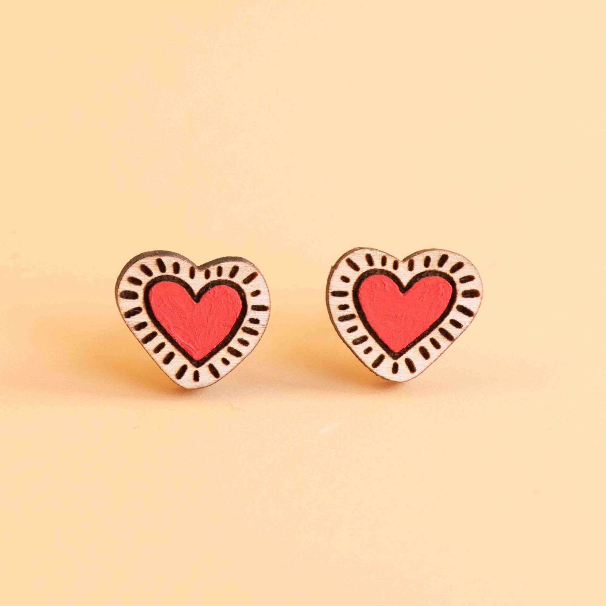 ■VINTAGE HOLLYWOOD■ Colorful Heart Earrings VH2313EA002B The Vintage Heart Earrings - Joan's Pieces – JOAN'S PIECES