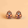 Hand-painted Orangutan Earrings Cherry Wood Earrings - PEL10221 - Robin Valley Official Store
