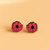 Hand-painted Poppy Flower Cherry Wood Stud Earrings - PEO14080 - Robin Valley Official Store